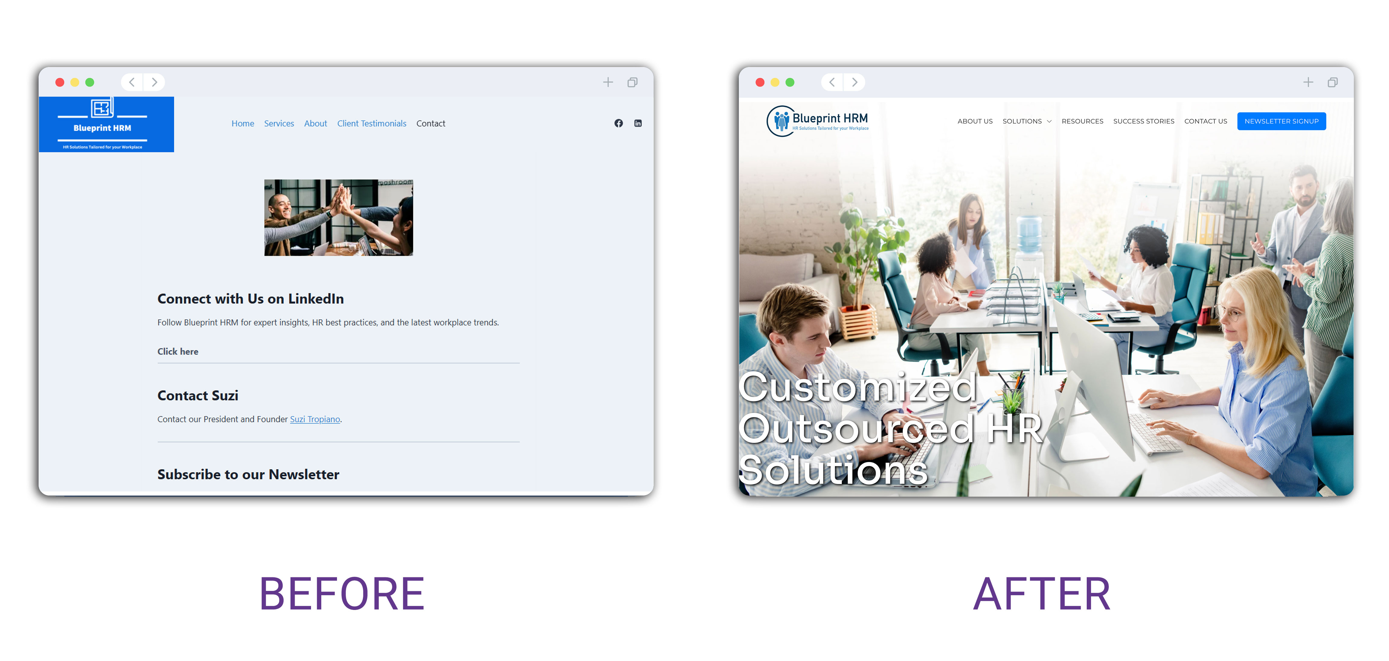 Aligning Digital Presence with Professional Excellence: A New Website for Blueprint HRM