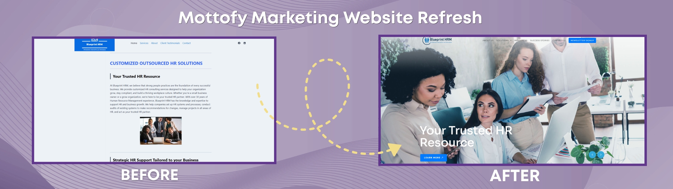 website refresh for Blueprint HRM from Mottofy Marketing
